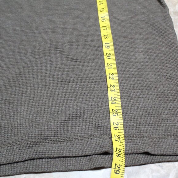 Wolverine Pullover Mens Medium Gray / Brown Waffle Knit Long Sleeve Henley Shirt - Picture 13 of 16